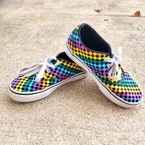 Vans Doheny Rainbow Checker Girls Size 1 Kids' Shoes Retro